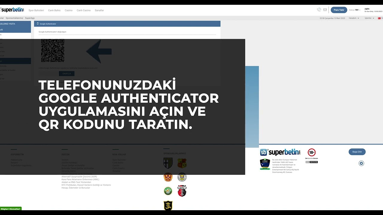 Superbetinde Google Authenticator Nasıl Aktif Edilir?